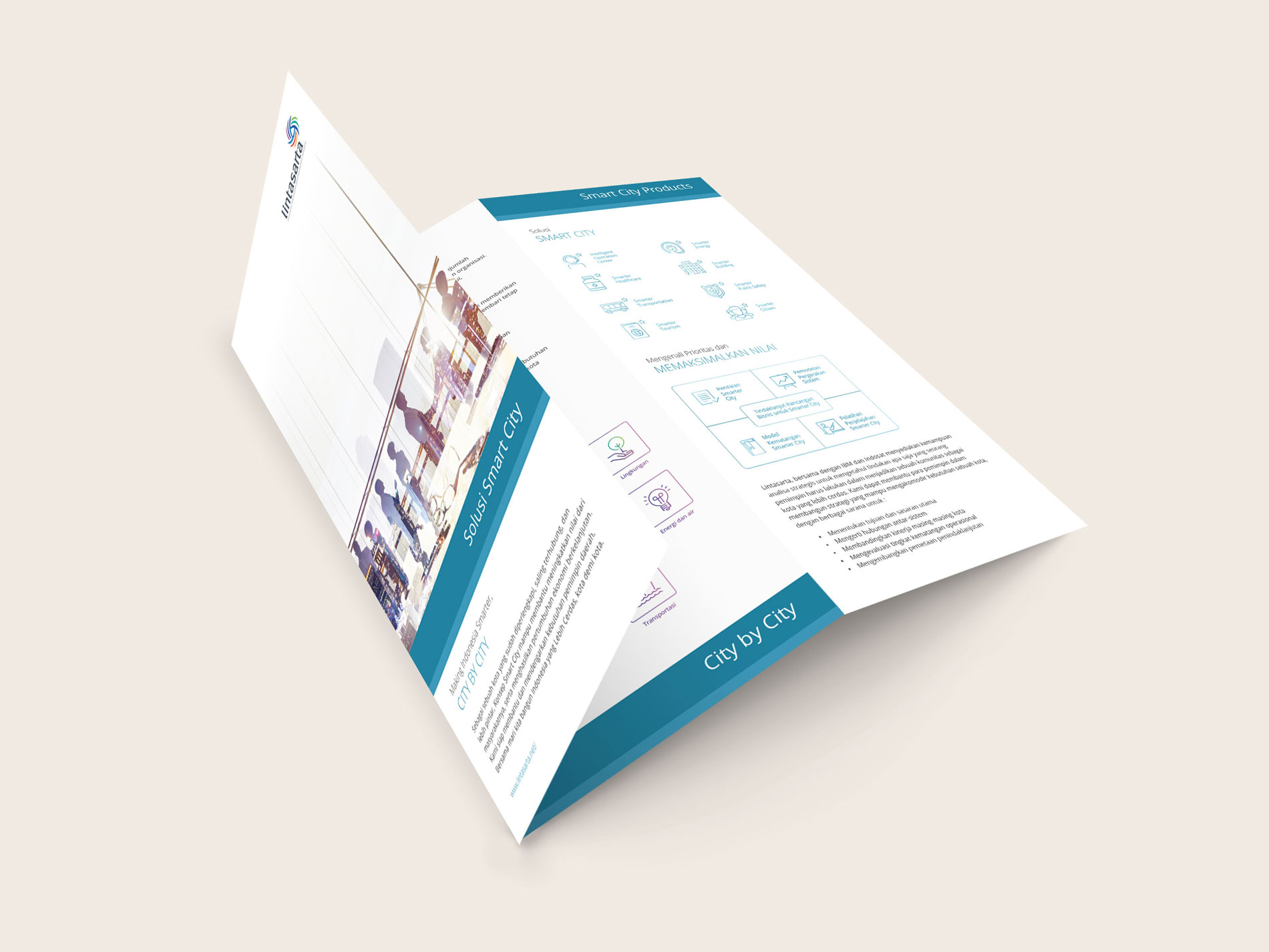 Lintasarta brochure design - how to decide between flyer design, brochure design, and booklet design